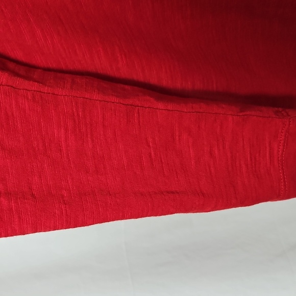 J.Jill Women's Red Embroidered Knit Cotton Button-down Blouse/Tunic Women's M - Picture 6 of 10